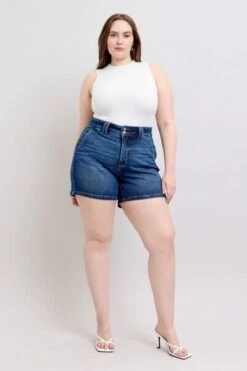 Judy Blue Full Size Double Button Waistband Denim Shorts Plus Size -Sydney So Sweet c97f623a ec04 4605 b692 a60bd6a380d7 Min