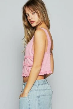 POL Lace Detail V-Neck Cropped Tank -Sydney So Sweet cc581076 ab8b 4c20 a8d3 017d31290527 Max