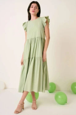 Mittoshop Ruffle Short Sleeve Tiered Maxi Dress -Sydney So Sweet d3831bc97d4248afbef76b3355ddaa09 Max Origin