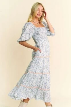 Davi & Dani Contrast Ric Smocking Bodice Tiered Midi Dress 14 Davi & Dani Contrast Ric Smocking Bodice Tiered Midi Dress -Sydney So Sweet d49511f1b2c348f1907ebbc0692c34f7 Max Origin