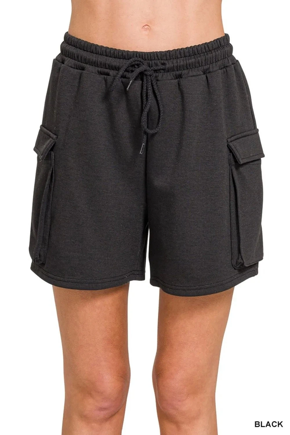 Zenana Scuba Thigh Pocket Shorts 4 Zenana Scuba Thigh Pocket Shorts - Image 2