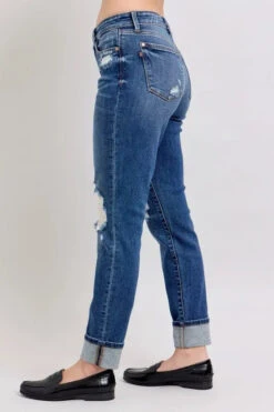 Judy Blue Full Size Mid Rise Boyfriend Destroy Jeans With Yoke Pockets And Faux Selvedge Cuff Plus Size -Sydney So Sweet d6882366d1dd41909408f732f2752416 Max Origin