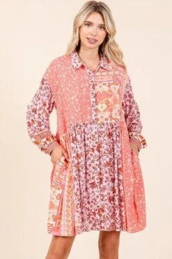 Mittoshop Floral Button Detail Long Sleeve Shirt Dress -Sydney So Sweet d68e2834 3cf3 4571 847f e36676a817c4 Min