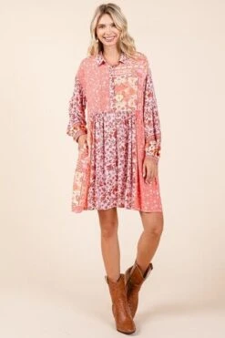 Mittoshop Floral Button Detail Long Sleeve Shirt Dress -Sydney So Sweet d915c680 1418 40b1 bfe5 af1e4dc3777c Min
