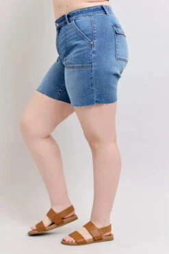 Judy Blue Full Size Mid Rise Bermudas Denim Shorts W/ Back Flap Pockets Plus Size -Sydney So Sweet d927b1fd a7f4 4f78 8f23 4d10892754aa Max Origin