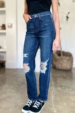 Judy Blue Full Size High Waist Rigid Magic Heavy Destroy Straight Jeans -Sydney So Sweet dc2578b3 4627 4dba a00b d45e1c03674d Max