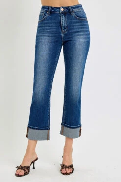 RISEN Full Size High Rise Ankle Straight Cuffed Jeans Plus Size -Sydney So Sweet dceddba7 329b 4c49 aedf afa22cbbaeca Max 1