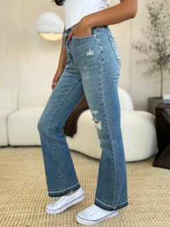 Judy Blue Full Size Mid Rise Destroyed Hem Distressed Jeans -Sydney So Sweet dd14e533 8d84 44da 8ae2 a10564220491 Max
