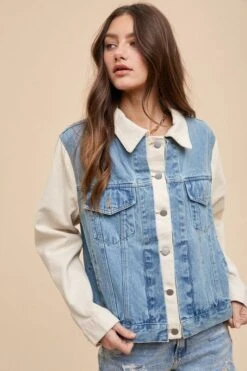 Annie Wear Collared Neck Double Placket Denim Jacket -Sydney So Sweet e47189ed 4111 4f9e b12a 203598913841 Max