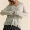 Davi & Dani Fringe V-Neck Button Up Long Sleeve Cardigan -Sydney So Sweet e552d763 d34c 48c7 ad4b 35cb14df8287 Max