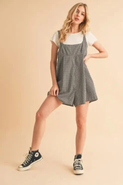 Aemi+Co Plaid Square Neck Romper -Sydney So Sweet e81747d289464e198324e2dc3b5139ed Max Origin