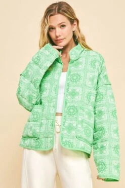 Davi & Dani Vintage Print Open Front Jacket With Pockets