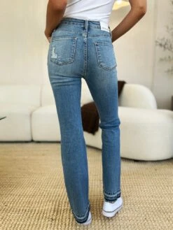 Judy Blue Full Size Mid Rise Destroyed Hem Distressed Jeans -Sydney So Sweet eb4a2405 0c85 4736 a2fb 0101e4c1424d Max