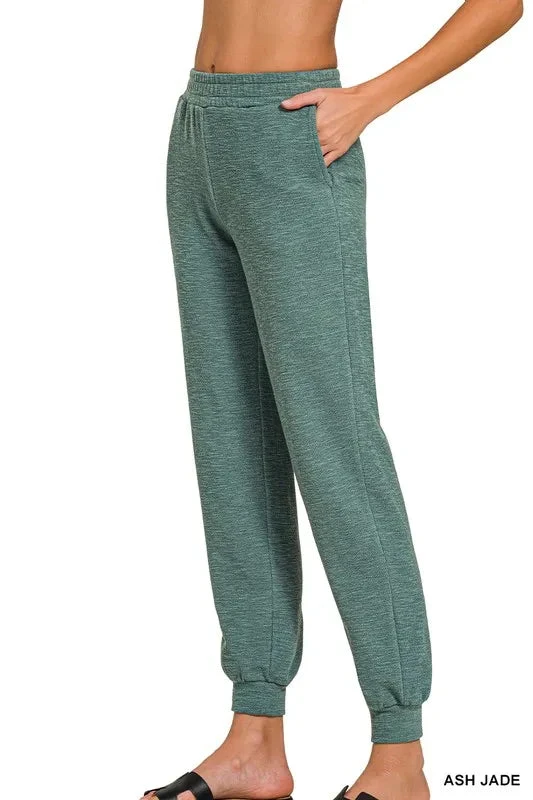 Zenana Cotton Slub Jogger Pants 3 Zenana Cotton Slub Jogger Pants
