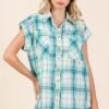 Mittoshop Mineral Wash Plaid Button Down Shirt