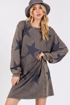 SAGE + FIG Washed Star Print Round Neck Dress -Sydney So Sweet edeebf74 2437 4e92 ad16 1c96b36570e0 Max