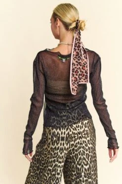 Davi & Dani Glitter Mesh Lettuce Hem Long Sleeve Top -Sydney So Sweet ee28e982 4b03 4aa9 a175 47fc7b96c400 Max