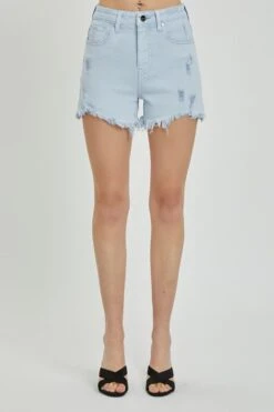 RISEN Full Size High Rise Distressed Detail Denim Shorts -Sydney So Sweet ef9b0fcd a13e 4e0a 8440 045f0bf732e5 Max