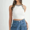 MABLE Contrast Trim Grecian Neck Cropped Tank -Sydney So Sweet f0901601 6e10 46dd b18c 8a2bef9989fd Max Origin