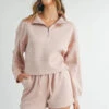 MABLE Half Zip Sweatshirt And Shorts Set