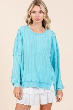 Mittoshop Mineral Wash Waffle Long Sleeve Sweatshirt -Sydney So Sweet f3f432f8 c272 4459 9dd2 5605a73526c3 Min