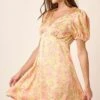 Mittoshop Printed V-Neck Puff Sleeve Mini Dress -Sydney So Sweet f42b6ce5 5e41 4cec 89c8 da52c20a736c Min