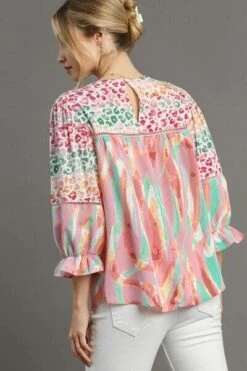 Umgee Full Size Mixed Print Lace Trim Top Plus Size -Sydney So Sweet f4c6fc71 bc4f 4124 b71d f98d509f4fe0 Min