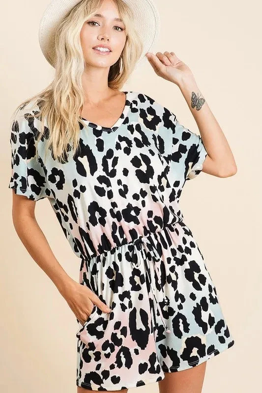 BiBi Gradation Leopard Soft Knit V-neck Romper 9 BiBi Gradation Leopard Soft Knit V-neck Romper - Image 7