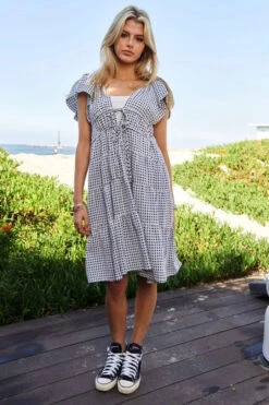 Davi & Dani Jacquard V-Neck Flutter Cap Sleeve Tiered Dress -Sydney So Sweet f68ce2aef6ab42e192cd5b4322380d79 Max Origin