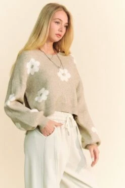 Davi & Dani Floral Drop Shoulder Cropped Sweater -Sydney So Sweet f6adf9db e956 4e81 bad8 44aa69a1872a Max