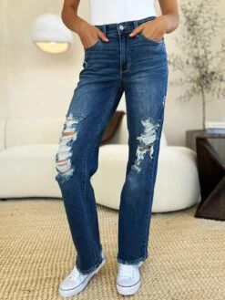 Judy Blue Full Size Mid Rise Distressed Raw Hem Jeans -Sydney So Sweet f9be6fbd 3ac7 4b4e 8c66 e1b48d5ef12b Max