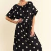 Davi & Dani Polka Dot Puff Sleeves Waist Tie Midi Dress -Sydney So Sweet fb6beb9e47724626a93895875c1703ef Max Origin