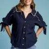 Umgee Full Size Embroidered Detail Button Down Shirt Plus Size -Sydney So Sweet fcef1158 73fa 4607 bfc5 e406b40c2b94 Max