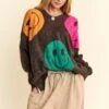 Davi & Dani Contrast Smile Round Neck Oversize Sweater -Sydney So Sweet fd1e385a b160 462b ba51 9955e6e7709f Max