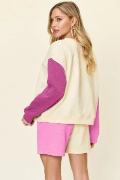 Double Take Full Size Contrast Drop Shoulder Top And Shorts Set -Sydney So Sweet fed05eb4 1ab2 4824 b470 3a2e2b8455a0 Max