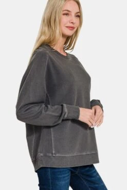 Zenana Full Size Pigment Dyed French Terry Sweatshirt -Sydney So Sweet ff0c2a2c 8e0d 4922 81f7 60fd33930810 Max