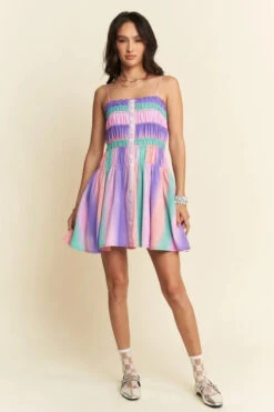 Davi & Dani Multi Color Ombre Printed Bodice Button Up Dress -Sydney So Sweet ff7938d6e9714906845e4931d7bbf668 Max Origin