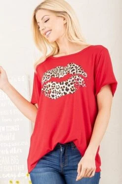 Heimish Full Size Leopard Lip Round Neck Short Sleeve T-Shirt Plus Size -Sydney So Sweet fffd0757 5144 411c aede 09cdba7e9e9b Min